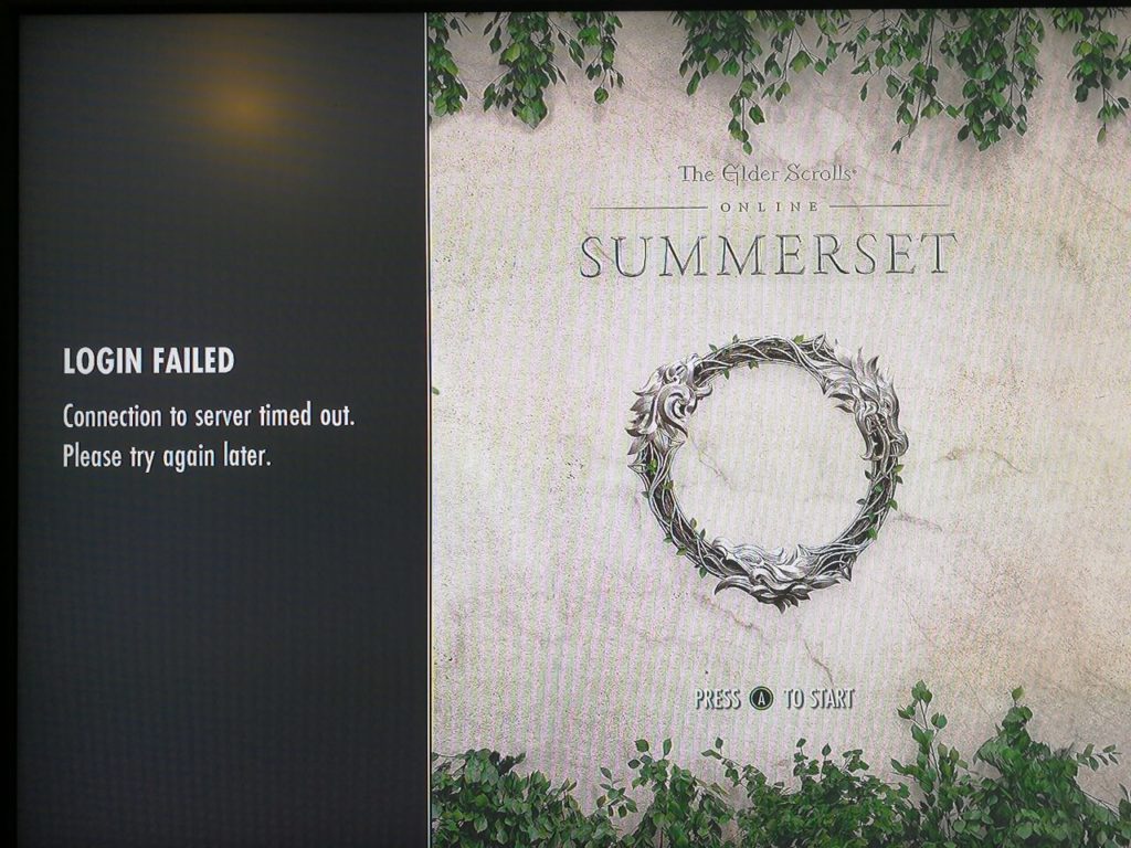 ESO Connection to Server Timed Out